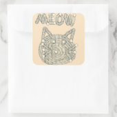 MEOW Cat Vierkante Sticker (Tas)