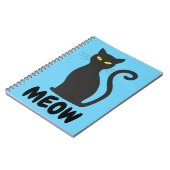 MEOW CHAT NOIR CARNET SPIRAL (Côté gauche)