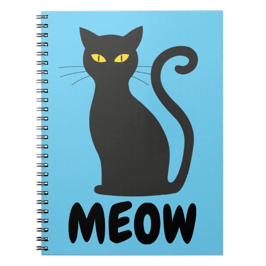 MEOW CHAT NOIR CARNET SPIRAL (Devant)