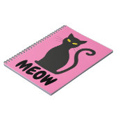 MEOW CHAT NOIR CARNET SPIRAL (Côté gauche)