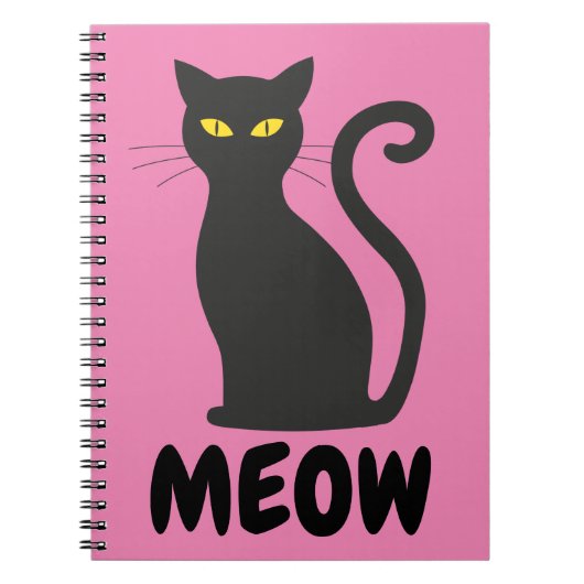 MEOW CHAT NOIR CARNET SPIRAL (Devant)