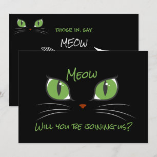 Meow Cute Cat Eyes Pet Party Custom Innodiging Kaart