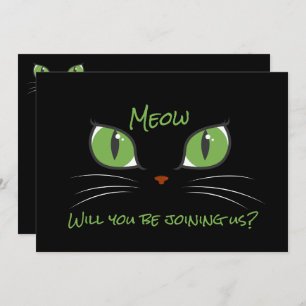 Meow Cute Cat Eyes Pet Party Invitation personnali