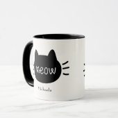 Meow Cute Cat Face Mok (Voorkant links)
