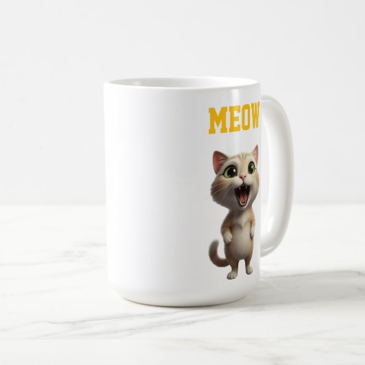 Meow Cute Cat Mug (Devant droit)
