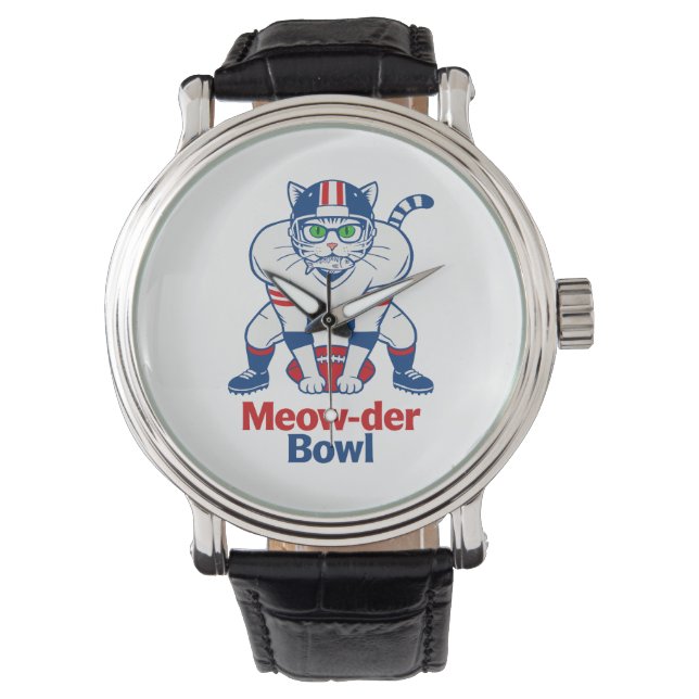 Meow-der Bowl  Horloge (Voorkant)
