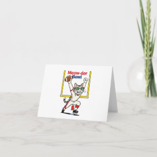 Meow-der Bowl Kampioen Kat Voetbal Bedankkaart