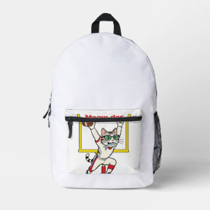 Meow-der Bowl Kampioen Kat Voetbal Bedrukte Rugzak