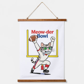 Meow-der Bowl Kampioen Kat Voetbal Hangend Wandkleed