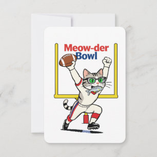 Meow-der Bowl Kampioen Kat Voetbal Kaart
