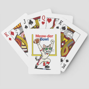 Meow-der Bowl Kampioen Kat Voetbal Pokerkaarten