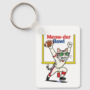 Meow-der Bowl Kampioen Kat Voetbal Sleutelhanger