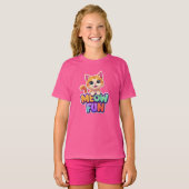 Meow Fun - Cute Smiling Cat T-Shirt (Voorkant volledig)