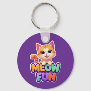 Meow Fun - Mopshond Sleutelhanger Lachende Kat