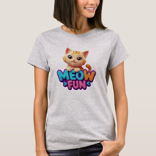 Meow Fun - T-Shirt Chat au Regard Doux (Devant)