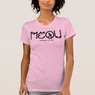 Meow geschreven in kat minimalist kat ontwerp t-shirt
