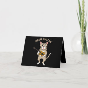 Meow Guitar Cute Cat Plays Guitar Funny Katten Bedankkaart