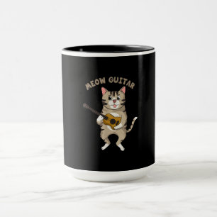 Meow Guitar Cute Cat Plays Guitar Funny Katten Mok