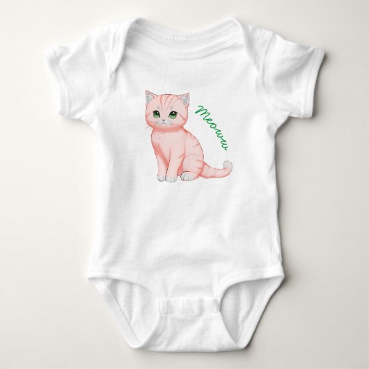 Meow, het roze katje romper (Voorkant)