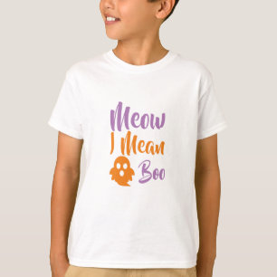 Meow, ik bedoel Boo-catoween-halloween-grappig T-shirt