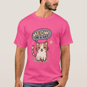 Meow ik ben een kat Grappig Halloween Kostuum Kat T-shirt