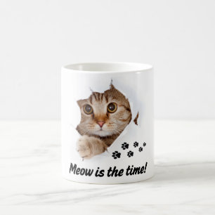 Meow Is de Tijd – Mooie Kat Koffiemok
