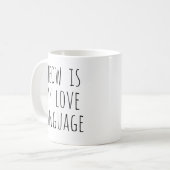 Meow Is My Love Language Minimal Text Cat Koffiemok (Voorkant links)