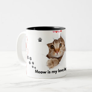 Meow Is My Love Language – Schattigee Cat Mok voor