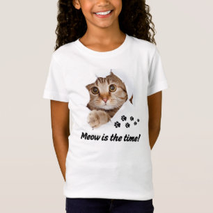 Meow Is The Time - Schattige T-shirt voor kinderen