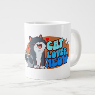 Meow Kat Liefhebber - blauwe kat Extra Grote Beker