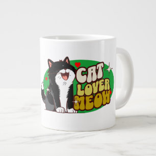 Meow Kat Liefhebber - zwarte kat Extra Grote Beker