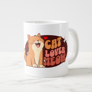 Meow Kattenliefhebber - oranje kat Extra Grote Beker
