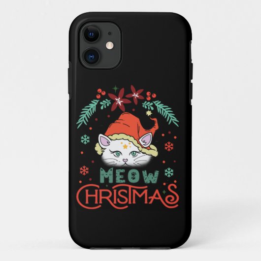 Meow Kerstmis, prettige kerst Case-Mate iPhone Case (Achterkant)