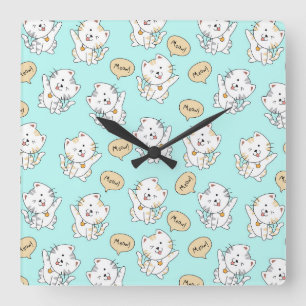 Meow Kittens Motif - Mignonne horloge murale de ch