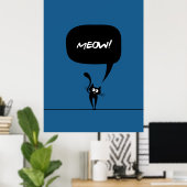 meow kitty blue 1 Poster (Bureau à domicile)