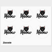 Meow Kitty Cat Ronde Sticker (Vel)
