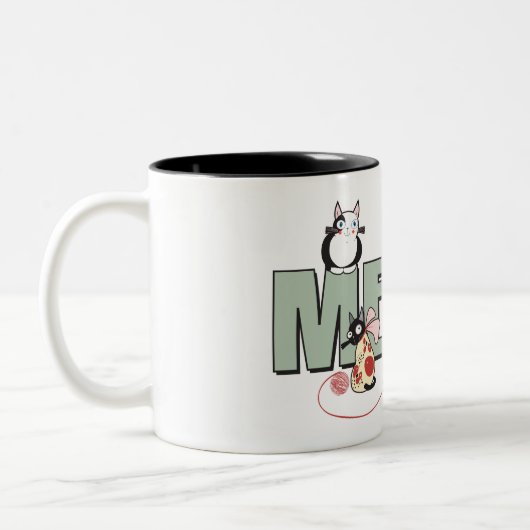 MEOW Kitty Chat 11 oz Mug à deux tons (Gauche)
