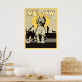 Meow Kitty Chat Chats Poster vintage (Cuisine)