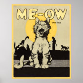 Meow Kitty Chat Chats Poster vintage (Devant)