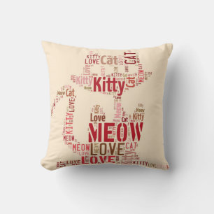 MEOW KITTY COUSSINS - ROSE DESIGNER JETER PILLOW