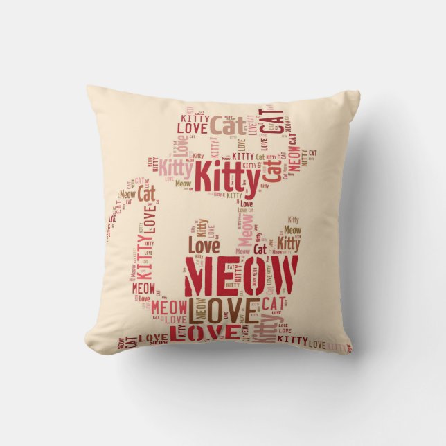 MEOW KITTY COUSSINS - ROSE DESIGNER JETER PILLOW (Recto)