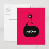 meow kitty rose 2 Carte postale (Devant / Derrière)
