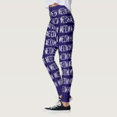 Meow Leggings - Motif de message Meow élégant (Gauche)