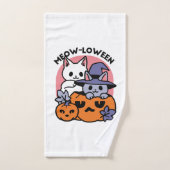 Meow-Loween - Cute Halloween Conception Chat (Serviette à main)