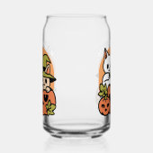 Meow-Loween - Feestelijke Halloween Cat Design Blikvorm Glas (Links)