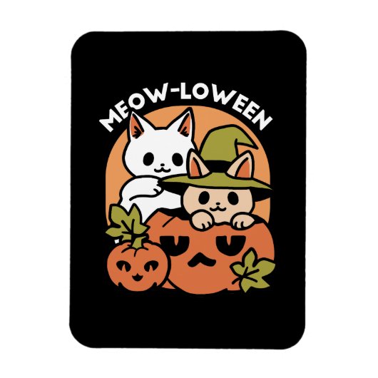 Meow-Loween - Feestelijke Halloween Cat Design Magneet (Verticaal)