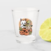 Meow-Loween - Feestelijke Halloween Cat Design Shot Glas (Voorkant)
