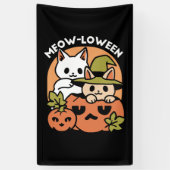 Meow-Loween - Feestelijke Halloween Cat Design Spandoek (Verticaal)