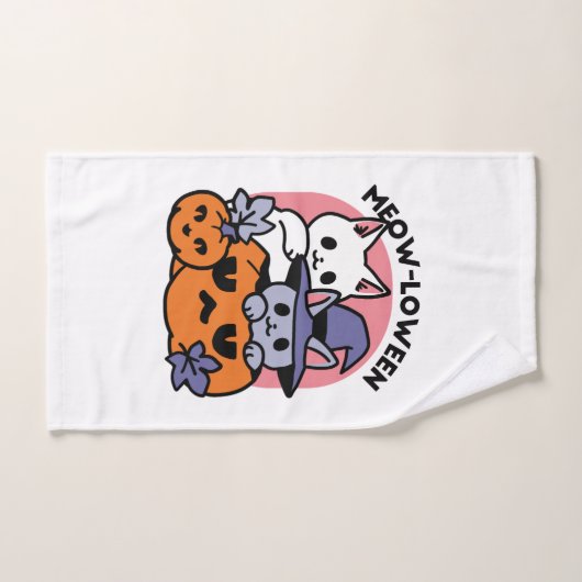 Meow-Loween - Schattige Halloween Cat Design Bad Handdoek (Handdoek)