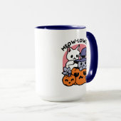 Meow-Loween - Schattige Halloween Cat Design Mok (Voorkant rechts)